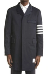 THOM BROWNE 4-BAR UNCONSTRUCTED COTTON CHESTERFIELD COAT,MOU543A-03788