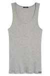 Tom Ford Tank Top With Logo In Grey