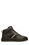 Bally Snake-embossed High-top Leather Sneakers In Black