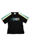 FENDI KIDS' MULTICOLOR LOGO GRAPHIC TEE,JUI015 7AJ