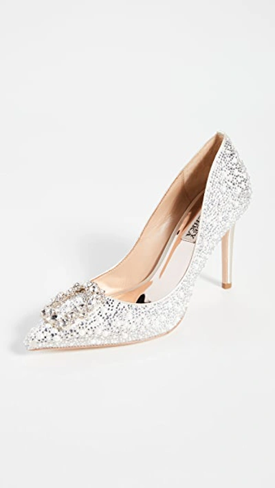 Badgley Mischka Women's Cher Ii Evening Pumps Women's Shoes In Silver Glitter