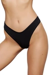 Skims Black Mesh Intimates Built Up Thong In Soot