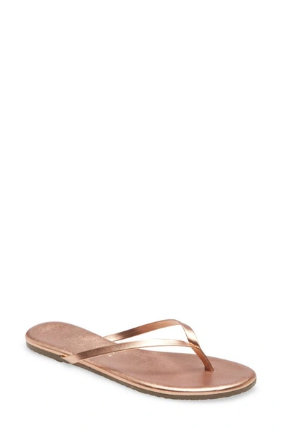 Tkees Foundations Matte Leather Flip Flops In Beach Pearl