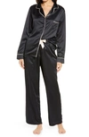 Bluebella Claudia Black Satin Pajama Set In Black