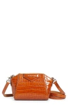 GIVENCHY NANO ANTIGONA CROC EMBOSSED LEATHER CROSSBODY BAG,BBU017B130