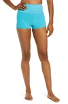 Alo Yoga Alosoft Aura High-waist Shorts In Bright Aqua