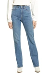 Jeanerica Eiffel Stretch High-rise Organic Cotton Straight-leg Jeans In Medium Blue