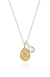 ANNA BECK HAMMERED DOUBLE DROP PENDANT NECKLACE,NK10050-TWT