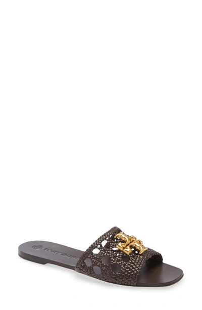 Tory Burch Eleanor Woven Medallion Slide Sandals In Coconut