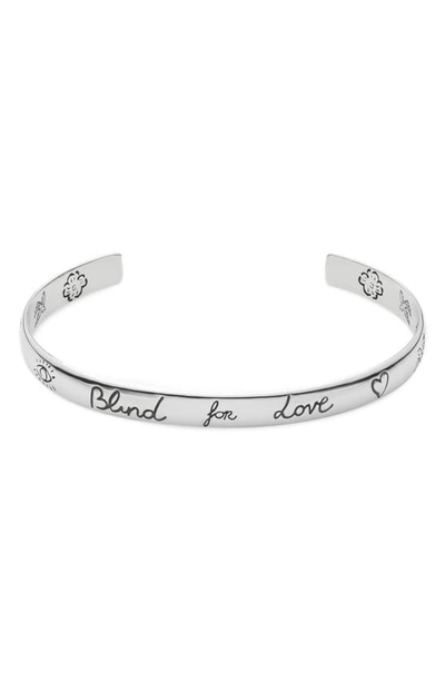 Gucci Blind For Love Sterling Silver Cuff In Silver-tone