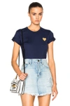 COMME DES GARÇONS PLAY GOLD HEART EMBLEM TEE,CDES-WS22