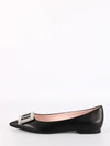 Roger Vivier Gommettine Ballet Flats 05 Crystal Buckle In Black