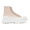 ALEXANDER MCQUEEN PINK LEATHER TREAD SLICK HIGH SNEAKERS