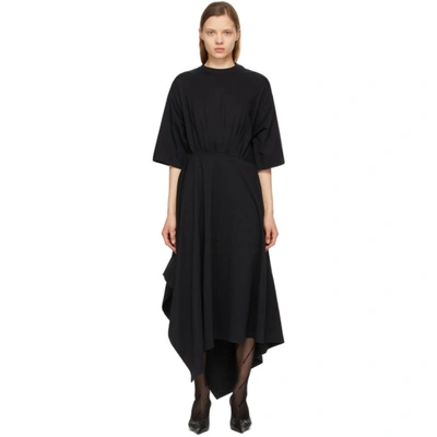 Balenciaga Asymmetric-hem Cotton-jersey T-shirt Dress In Black