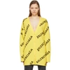 BALENCIAGA YELLOW ALLOVER LOGO CARDIGAN