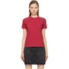 BALENCIAGA RED EMBROIDERED LOGO SMALL FIT T-SHIRT