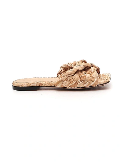 Bottega Veneta Stretch Flat Sandals In Beige
