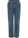 Alexander Mcqueen High-waisted Straight-leg Jeans In Blue