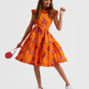 La Doublej Floral Print Ruffle Dress In Papaveri Arancio