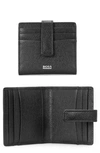 HUGO BOSS SIGNATURE LEATHER FOLDING CARD CASE,5044588300100