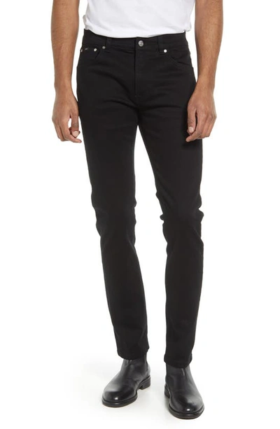 Amendi Lars Slim Tapered Leg Stretch Organic Cotton Jeans In Black