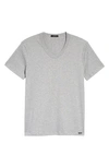 Tom Ford Cotton Jersey V-neck T-shirt In Grey