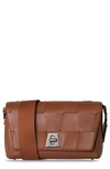 Akris Anouk Braided Trapezoid Leather Shoulder Bag In Brown
