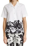 ADAM LIPPES FLORAL HIGH/LOW BUTTON-UP SHIRT,S21120PP