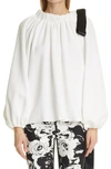 ADAM LIPPES TIE NECK RUCHED SWEATSHIRT,S21103XY