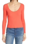 A.l.c Brendan Rib Knit Scoop Neck Top In Pink