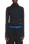 Balenciaga Stretch Modal-blend Jersey Turtleneck Top In Schwarz