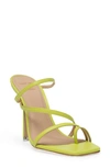 Black Suede Studio Cindy Strappy Stiletto Slide Sandals In Lemongrass Leather
