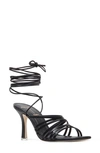 Black Suede Studio Lana Strappy Sandal In Black Leather