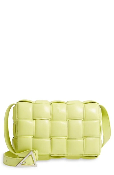 Bottega Veneta Green Padded Cassette Leather Shoulder Bag In Sherbert