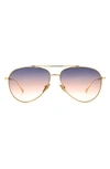 Isabel Marant Gold-tone Aviator-style Sunglasses In Gold/pink