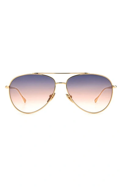 Isabel Marant Gold-tone Aviator-style Sunglasses In Gold/pink