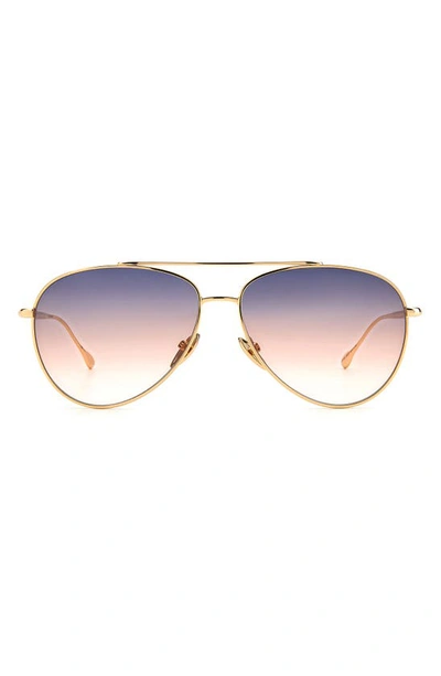 Isabel Marant Gold-tone Aviator-style Sunglasses In Rose Gold/ Grey Shaded Pink