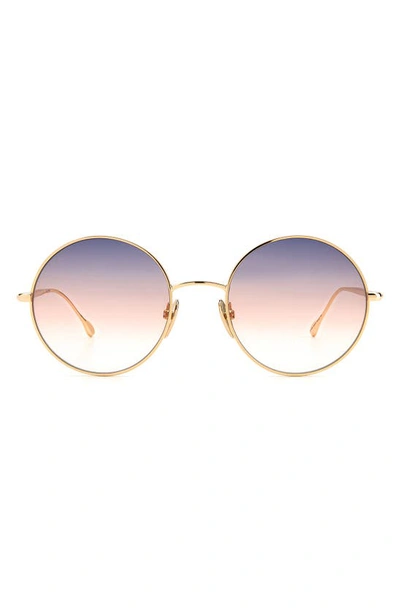 Isabel Marant 54mm Gradient Round Sunglasses In Rose Gold/ Grey Shaded Pink