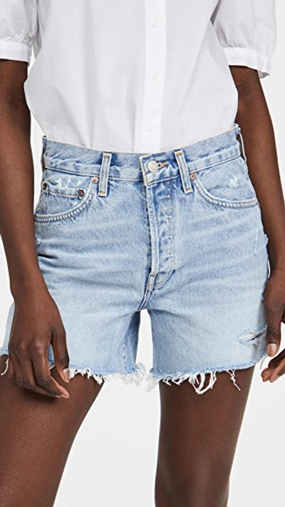 Agolde Dee Super High Waist Cutoff Denim Shorts In Oasis