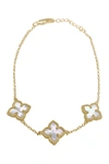 Adornia 14k Plated Flower Bracelet In White