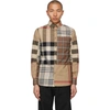 BURBERRY BEIGE CONTRAST CHECK SHIRT