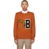 BURBERRY ORANGE VARSITY GRAPHIC IVIE SWEATER