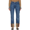 BURBERRY INDIGO STRIPED CUFF MARISSA JEANS