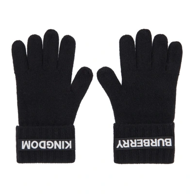 Burberry Black Cashmere Logo & 'kingdom' Gloves