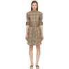Burberry Isotto Vintage Check Print Cotton Shirt Dress In Archive Beige