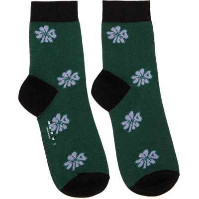 Marni Green & Black Clover Socks