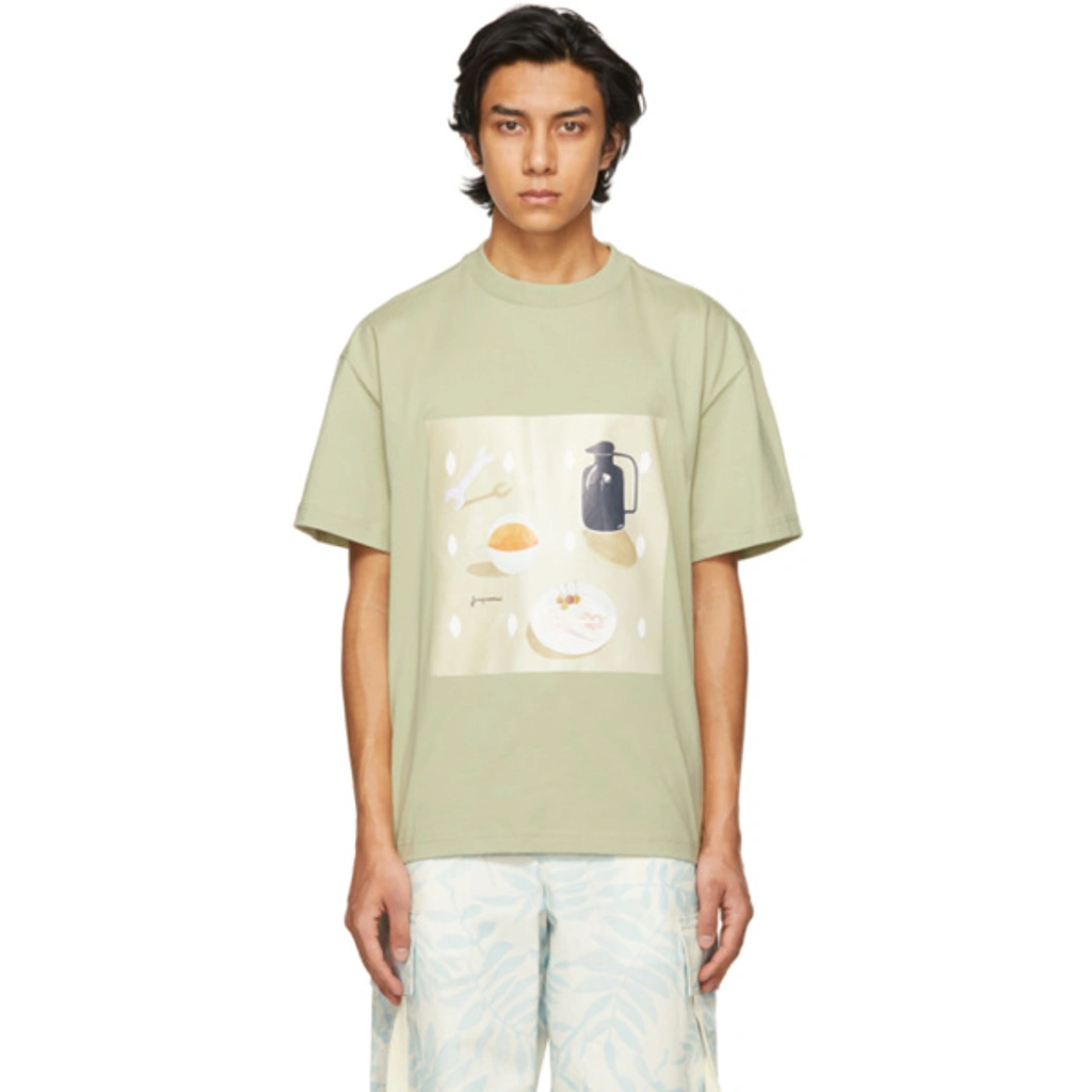 ★【Jacquemus】★Le T-Shirt Tableau Print Still Lif.e T★ Jacquemus Green 'le T-shirt Tableau' T-shirt | ModeSens