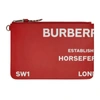 BURBERRY RED 'HORSEFERRY' PRINT ZIP POUCH