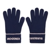 BURBERRY NAVY CASHMERE LOGO & 'KINGDOM' GLOVES