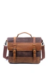 Tsd Stone Creek Waxed Canvas Briefcase In Brown